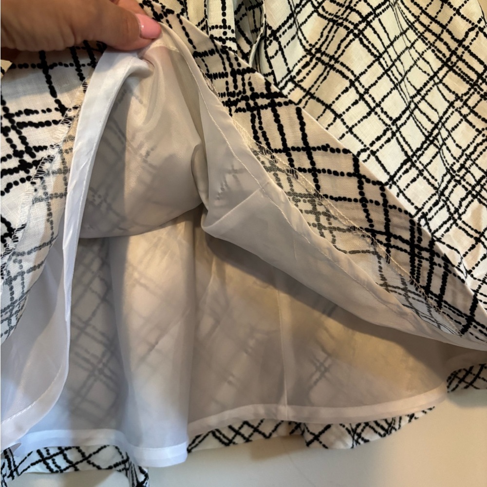 Linen Aline Black & White Skirt - Picture 3 of 4